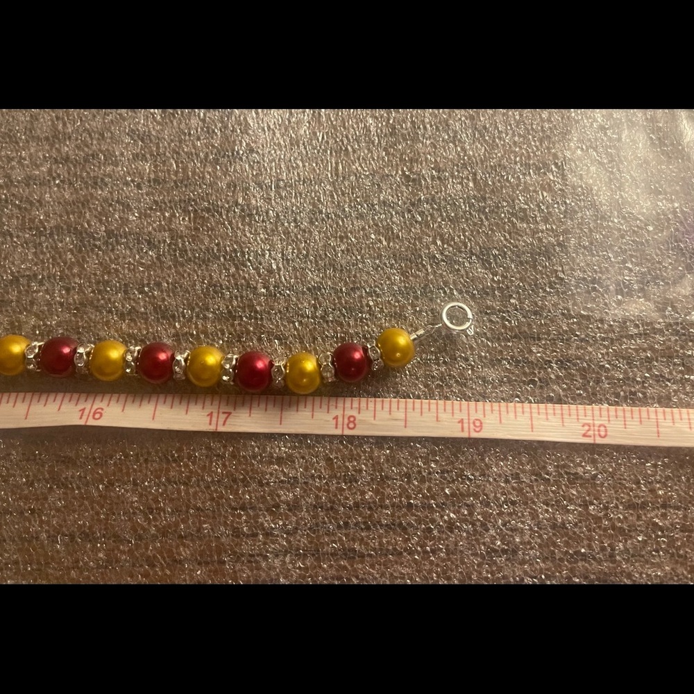 Necklace set handmade Garnet & Gold - Picture 4 of 5